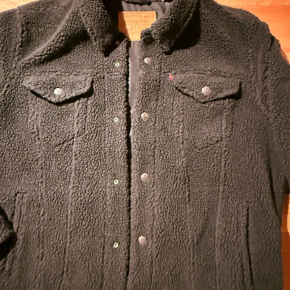 Levis Black Sherpa Jacket Men’s - Picture 4 of 10